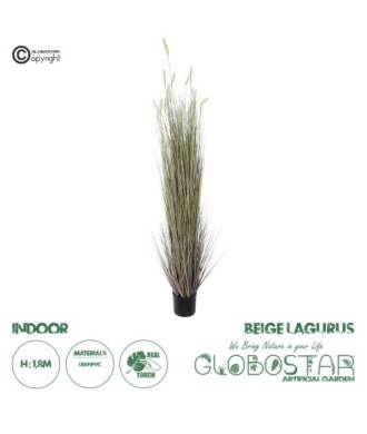 GloboStar® Artificial Garden BEIGE LAGURUS 21104 Διακοσμητικό Φυτό Μπεζ Λαγοουρά Υ180cm
